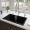 Alfi Brand Black Matte 30" x 18" Fireclay Undermount / Drop In Fireclay Kitchen Sink AB3018UD-BM - alternate 1